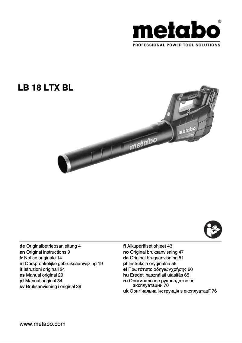 Image de la première page du manuel de l'appareil LB 18 LTX BL