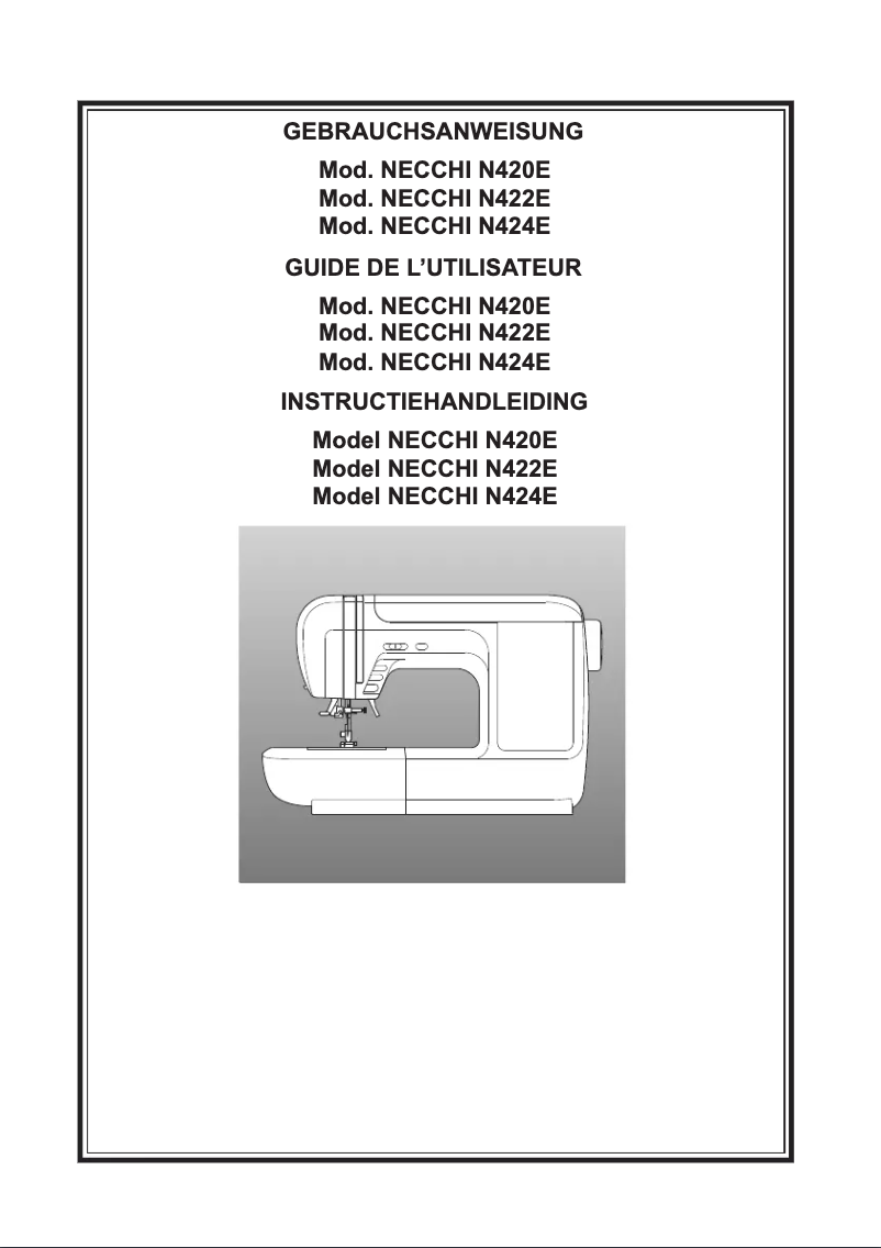 Page n°1 - Manuel utilisateur Necchi N 422 E