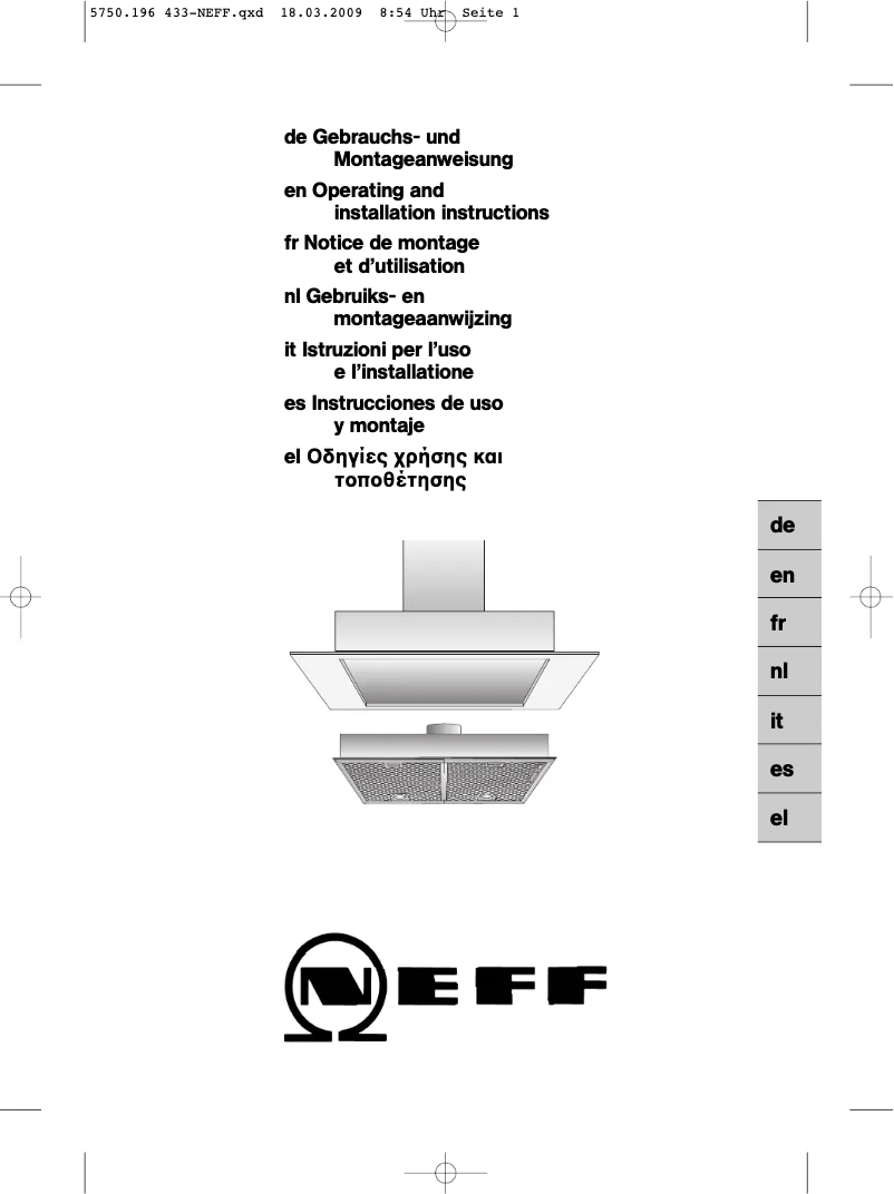 Page 1 de la notice Mode d'emploi Neff D5855X0