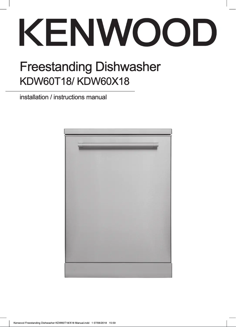 Image de la première page du manuel de l'appareil KDW60T18