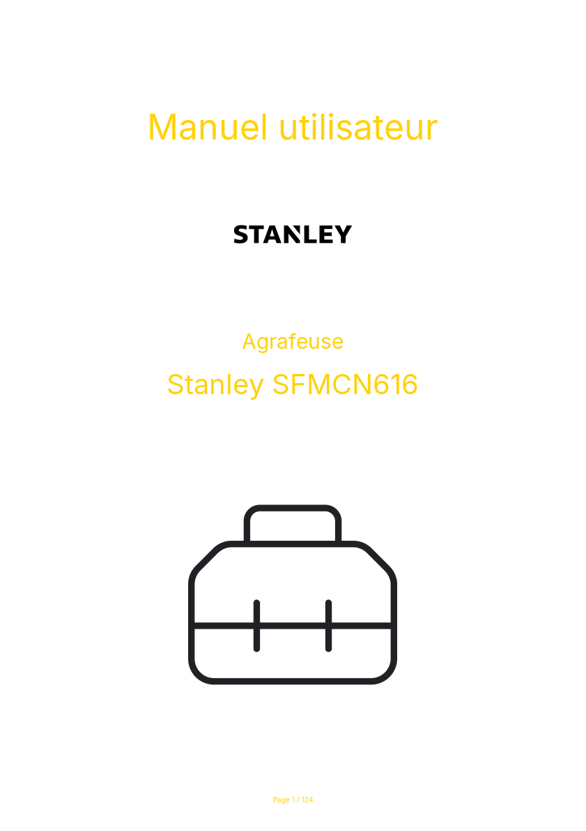 Page n°1 - Manuel utilisateur Stanley SFMCN616