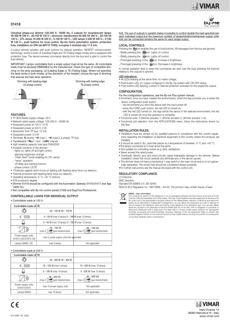 Image de la première page du manuel de l'appareil 01418