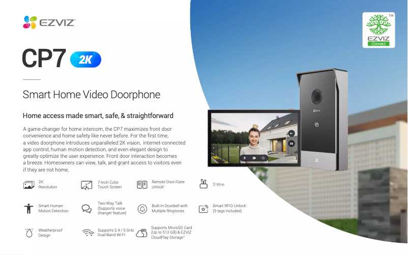 Page 1 de la notice Fiche technique EZVIZ CP7