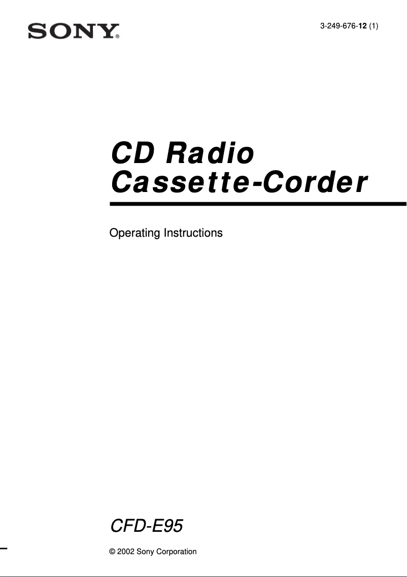 Image de la première page du manuel de l'appareil CFD-E95