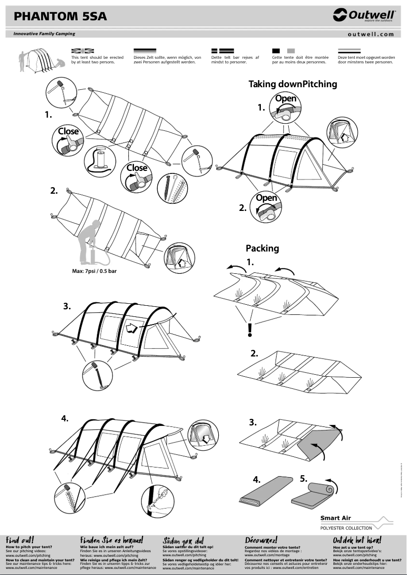 Page 1 of the manual User Manual Outwell Phantom 5SA
