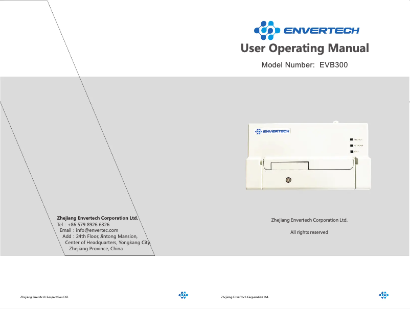 Page 1 de la notice Manuel utilisateur Envertec EVB300