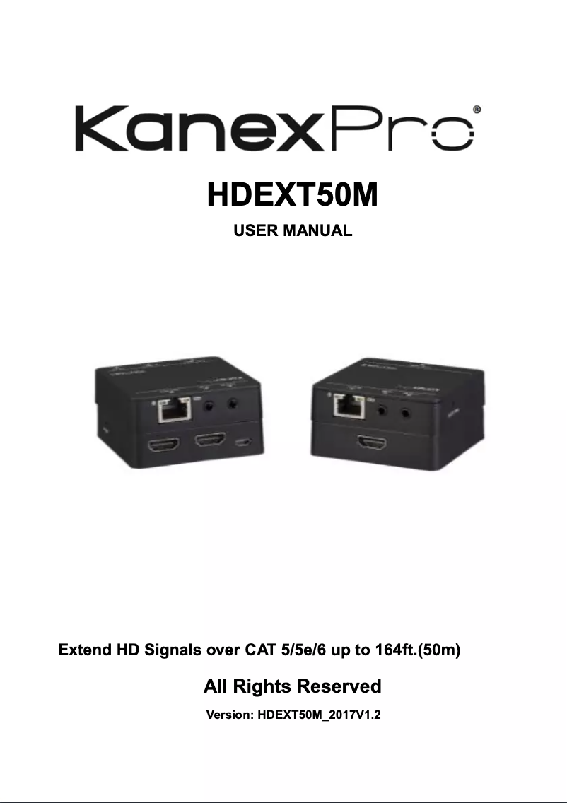 Image de la première page du manuel de l'appareil HDEXT50M