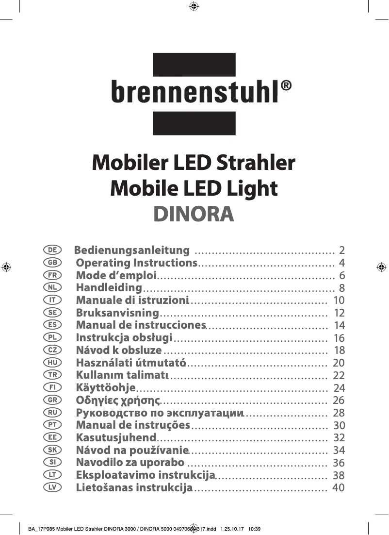 Image de la première page du manuel de l'appareil Dinora