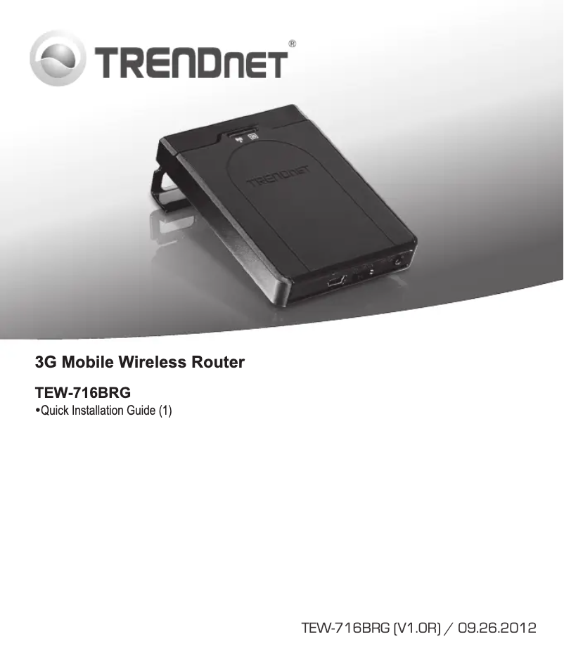 Image de la première page du manuel de l'appareil TEW-716BRG