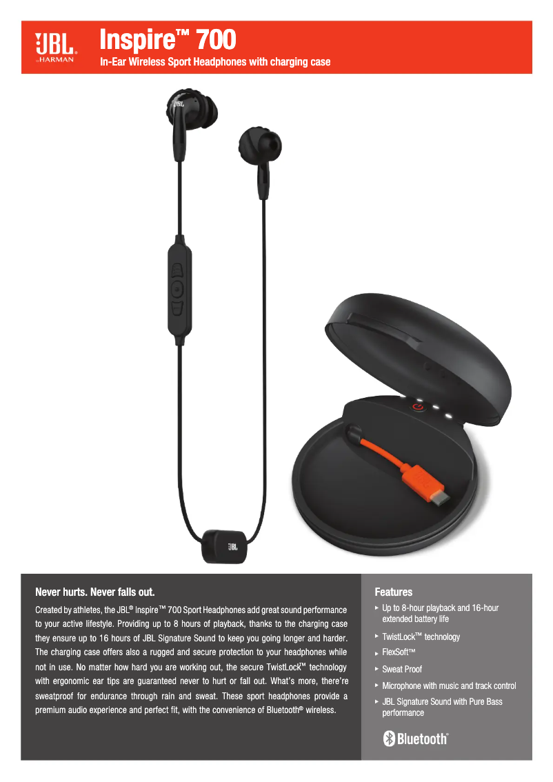 Page 1 de la notice Fiche technique JBL Inspire 700