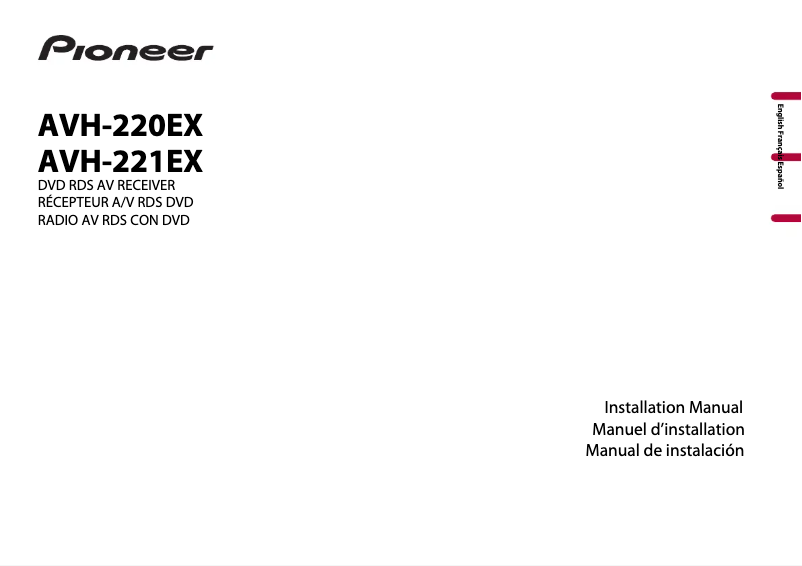 Page 1 de la notice Manuel utilisateur Pioneer AVH-220EX