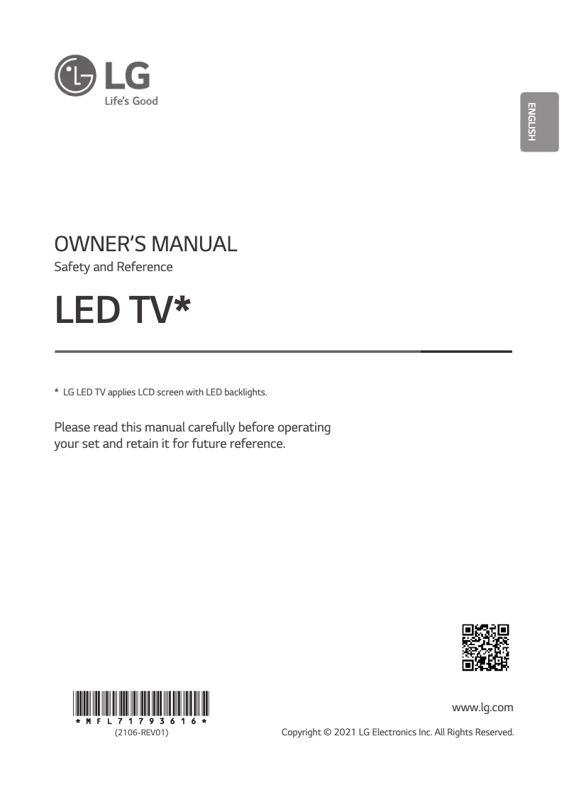 Page 1 de la notice Manuel utilisateur LG 65QNED91VPA