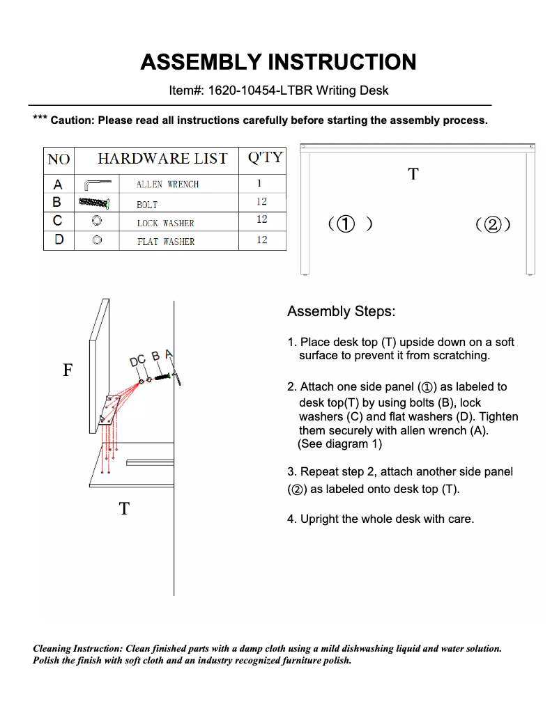Page n°1 - Manuel utilisateur Hooker 1620-10454-LTBR