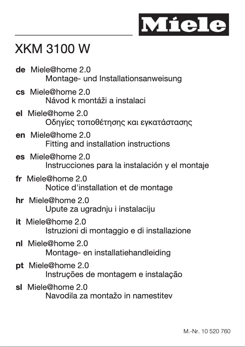 Image de la première page du manuel de l'appareil XKM 3100 W