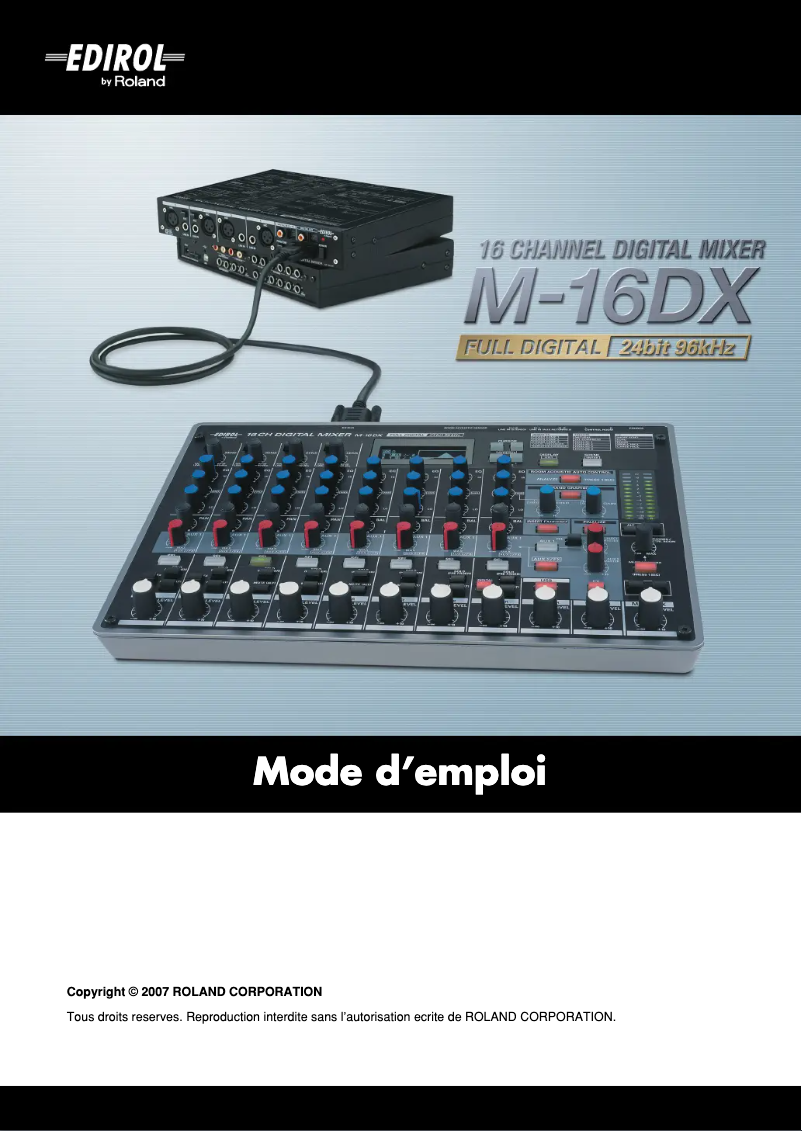 Page 1 de la notice Manuel utilisateur Roland M-16DX