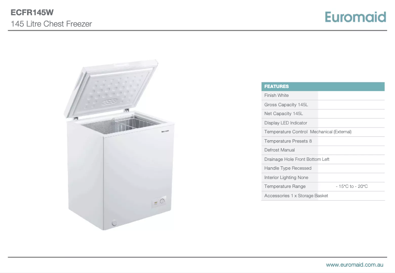 Image de la première page du manuel de l'appareil ECFR145W