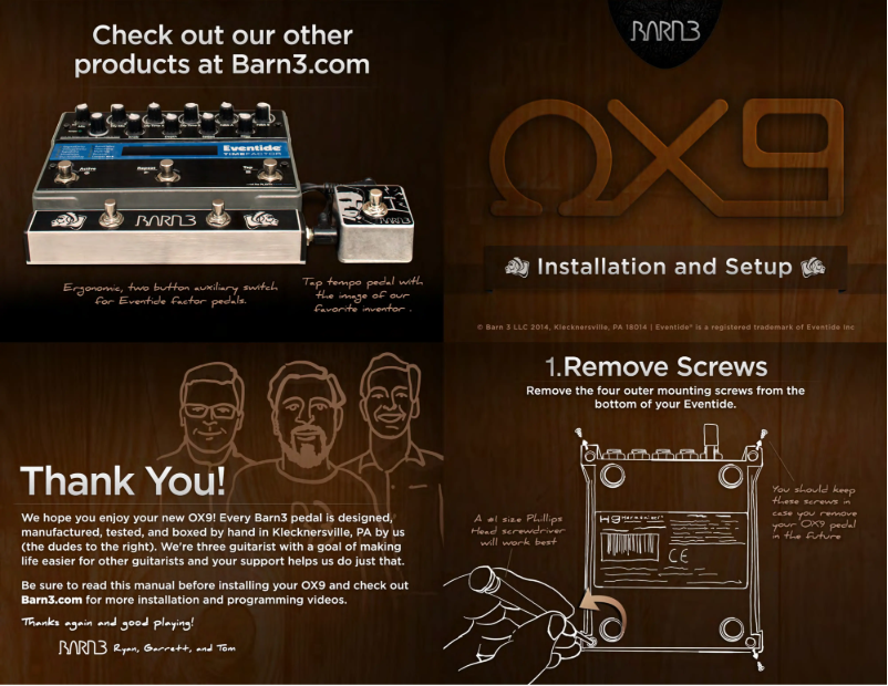 Page 1 de la notice Manuel utilisateur Eventide Barn3 OX9