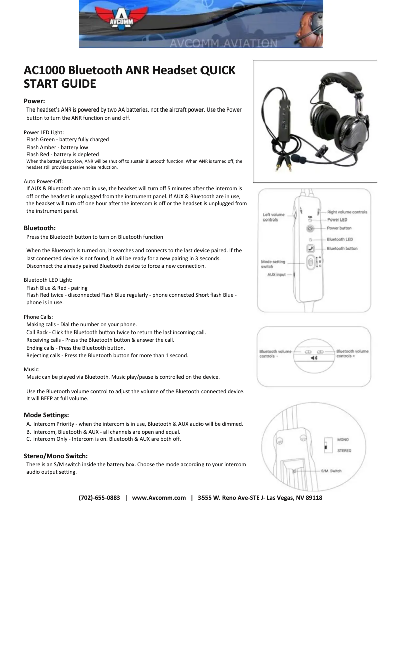 Page 1 de la notice Manuel utilisateur AvComm AC1000