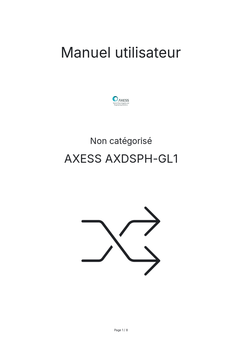 Image de la première page du manuel de l'appareil AXDSPH-GL1
