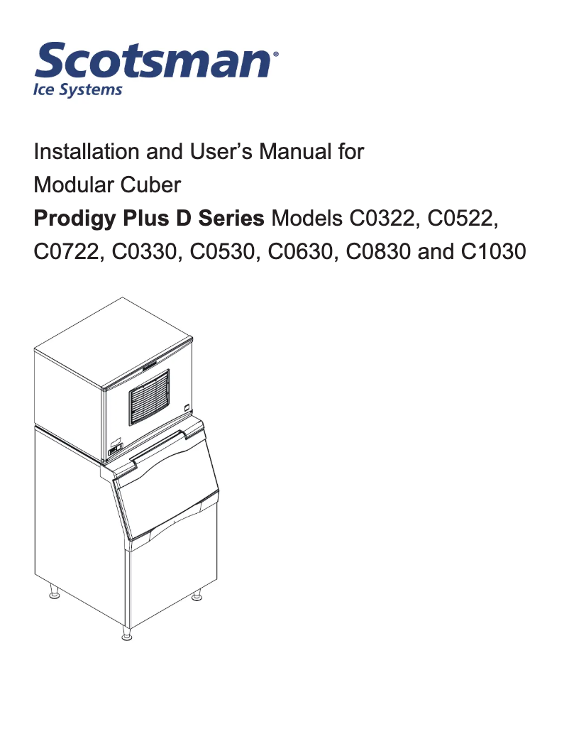 Page n°1 - Manuel utilisateur Scotsman C0330SA-1D