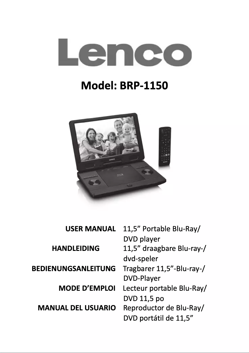 Page 1 of the manual User Manual Lenco BRP-1150