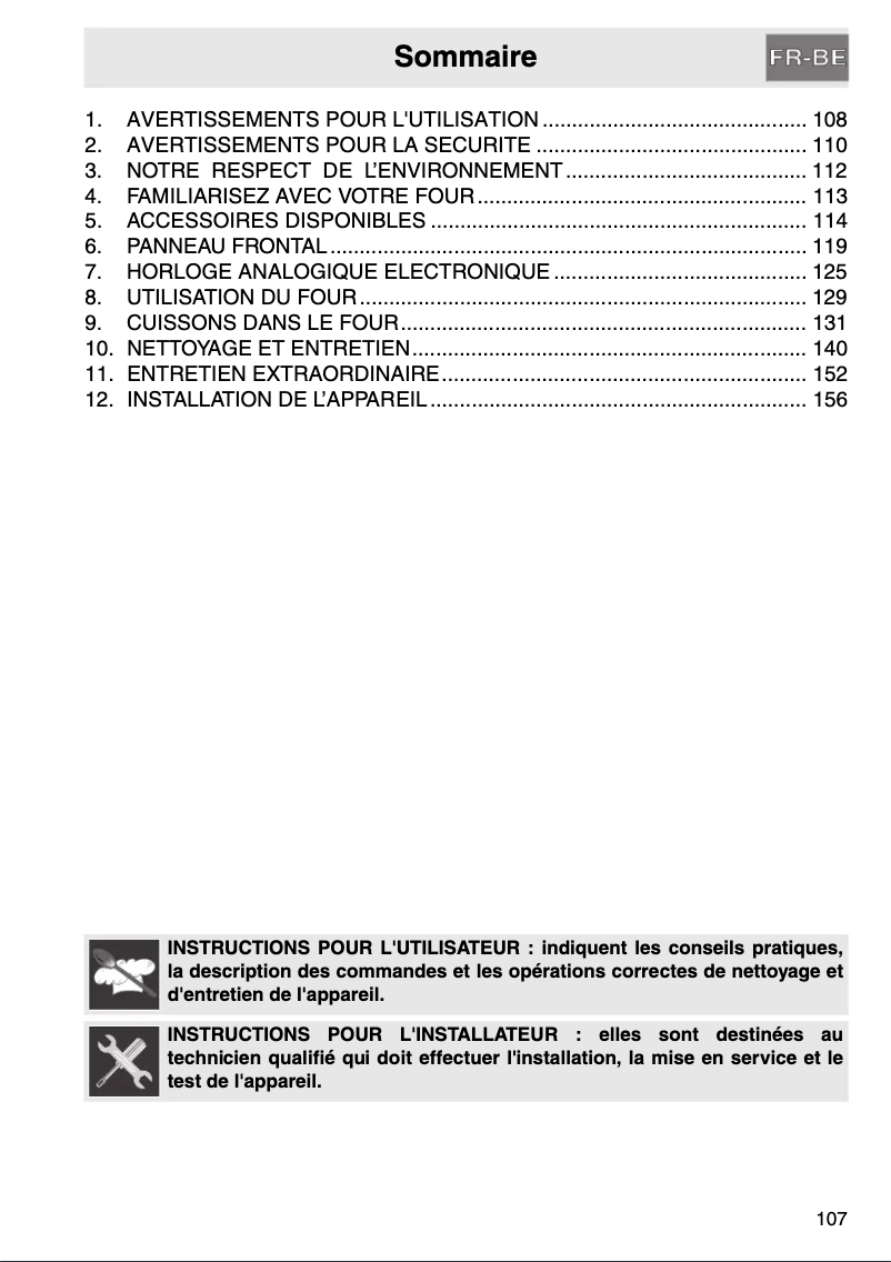 Page 1 de la notice Manuel utilisateur Smeg SC-170