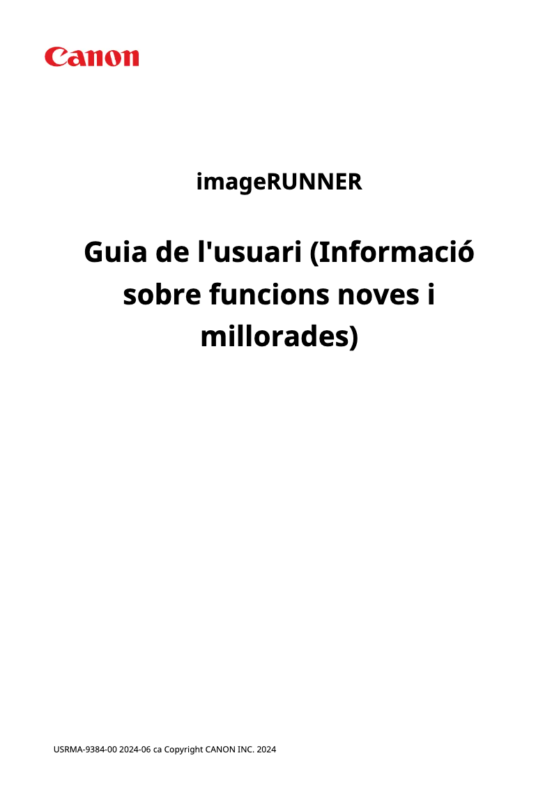 Page 1 de la notice Manuel utilisateur Canon imageRUNNER 2925i