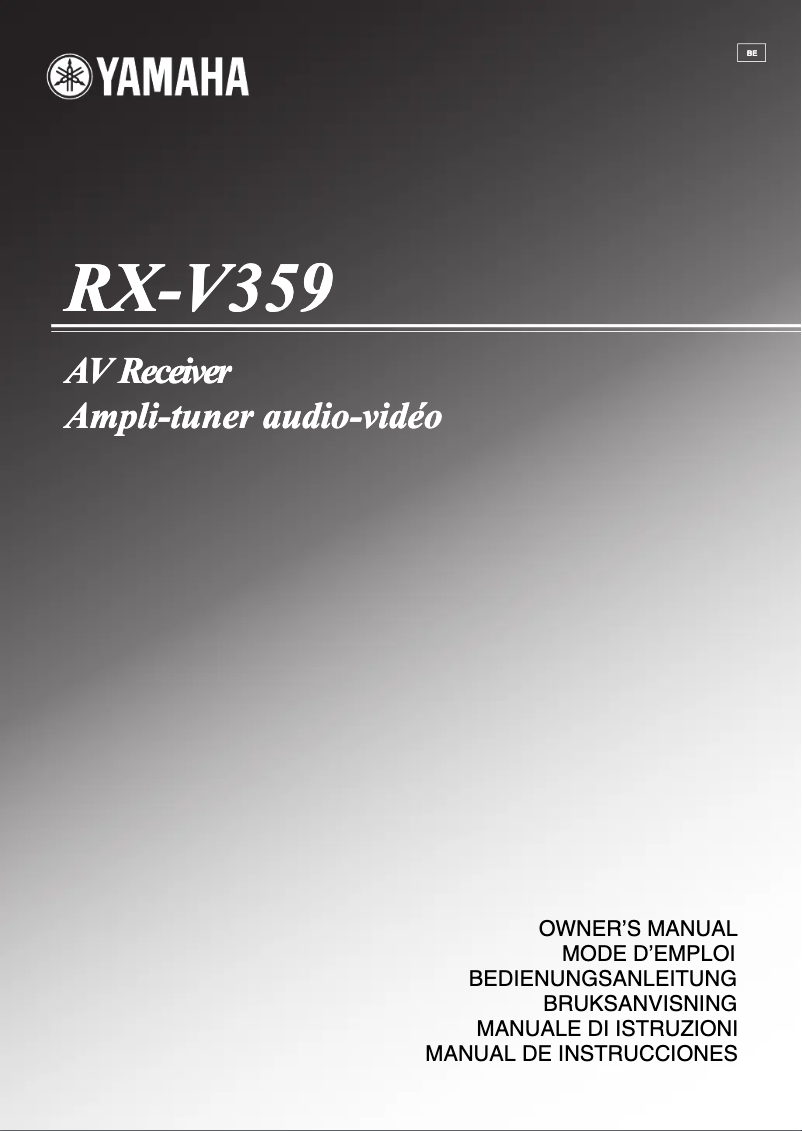 Page 1 of the manual User Manual Yamaha RX-V359