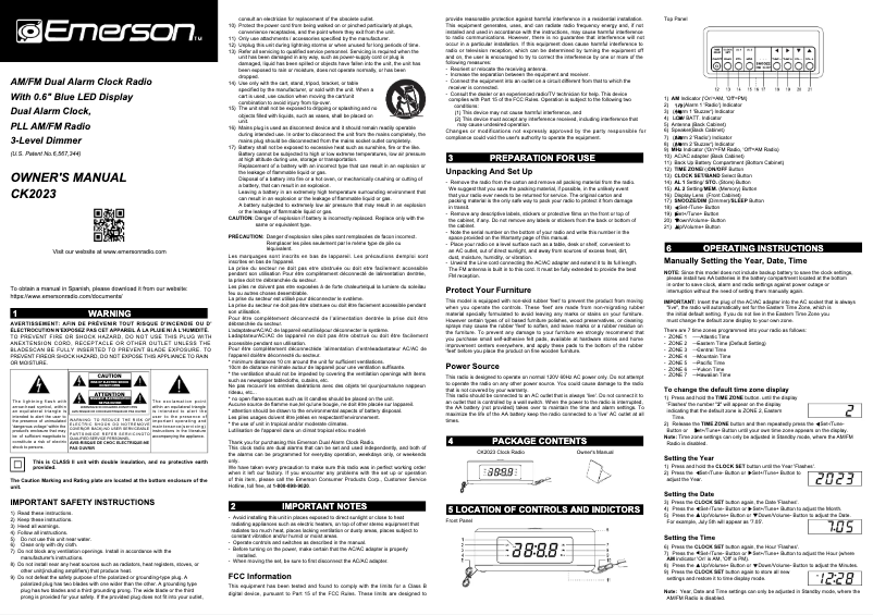 Page 1 de la notice Manuel utilisateur Emerson CK2023