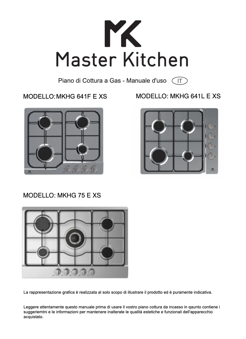 Page n°1 - Manuel utilisateur Master Kitchen MKHG 75 E XS