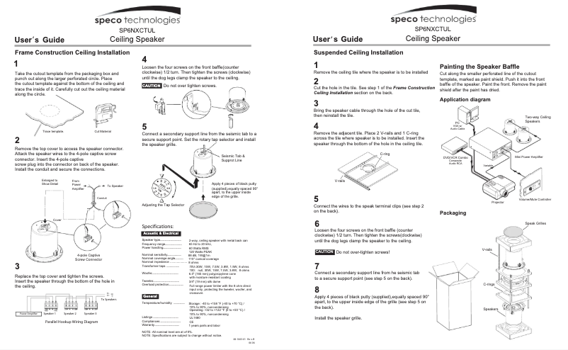 Page 1 de la notice Mode d'emploi Speco Technologies SP6NXCTUL