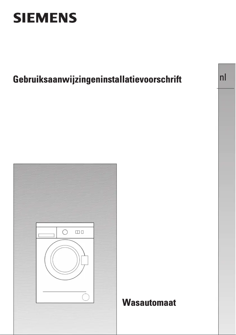 Page n°1 - Manuel utilisateur Siemens WM14A160NL