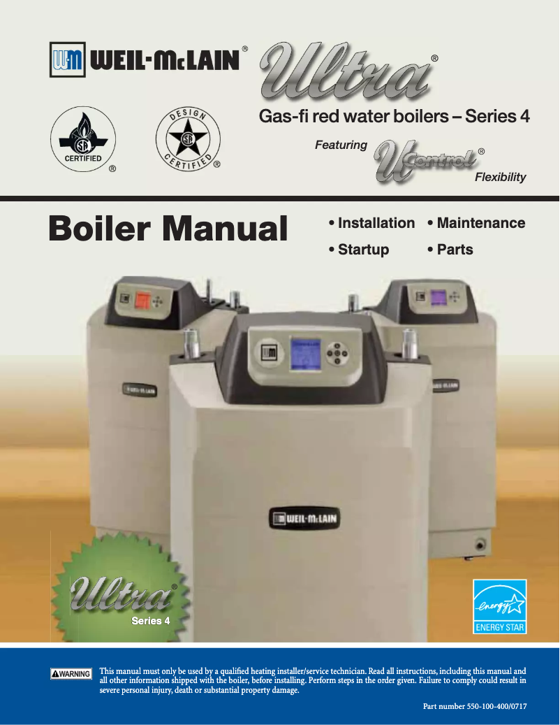 Page n°1 - Manuel utilisateur Weil-McLain Ultra Serie 4