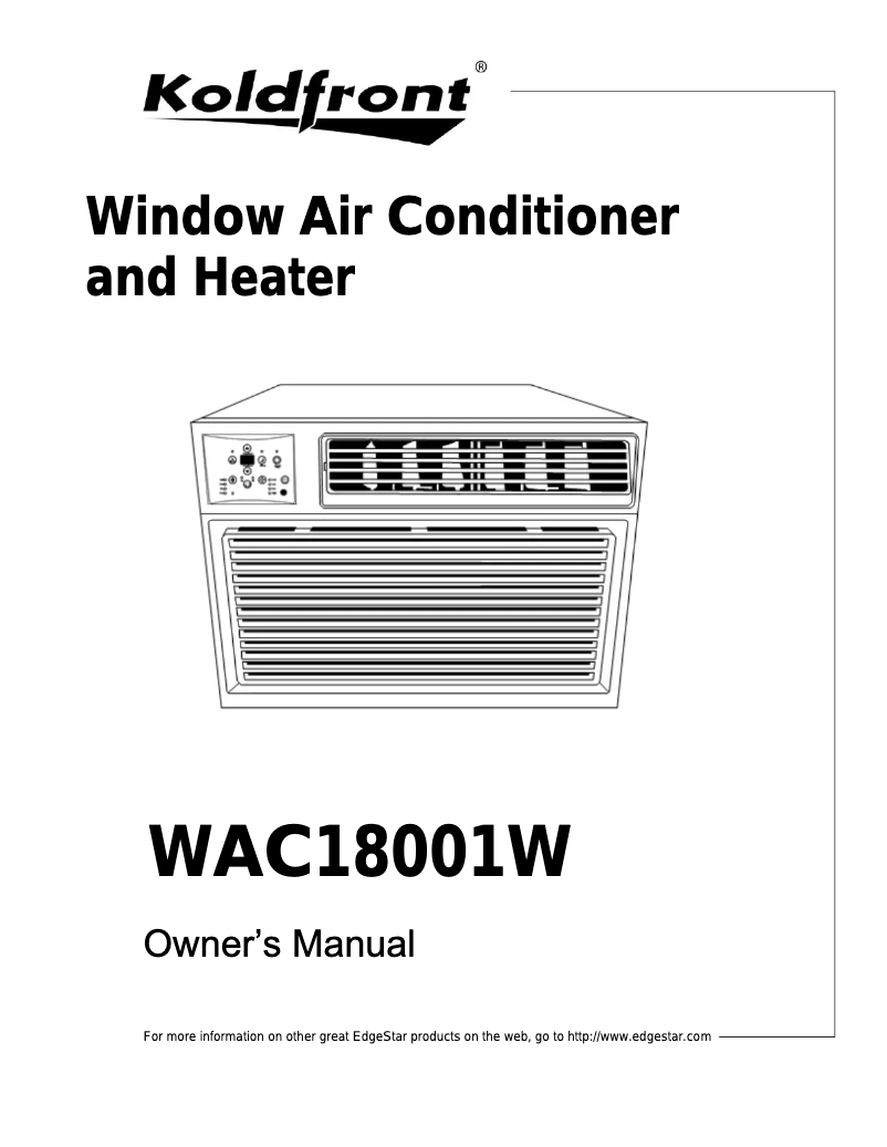 Page n°1 - Manuel utilisateur Koldfront WAC18001W