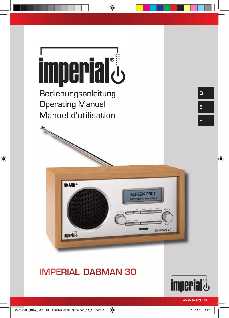Página 1 del manual Manual de usuario Imperial Dabman 30