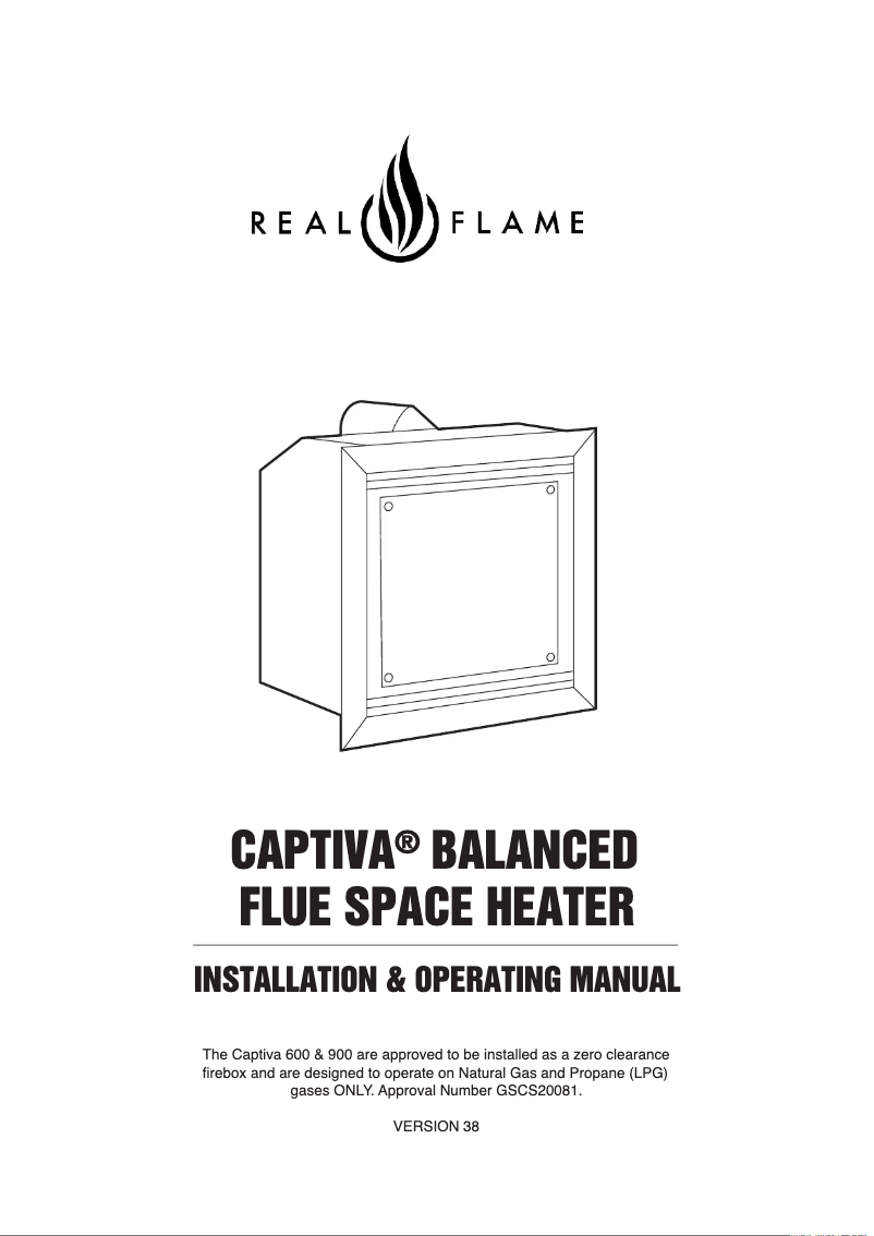 Page 1 of the manual User Manual Real Flame Captiva 600