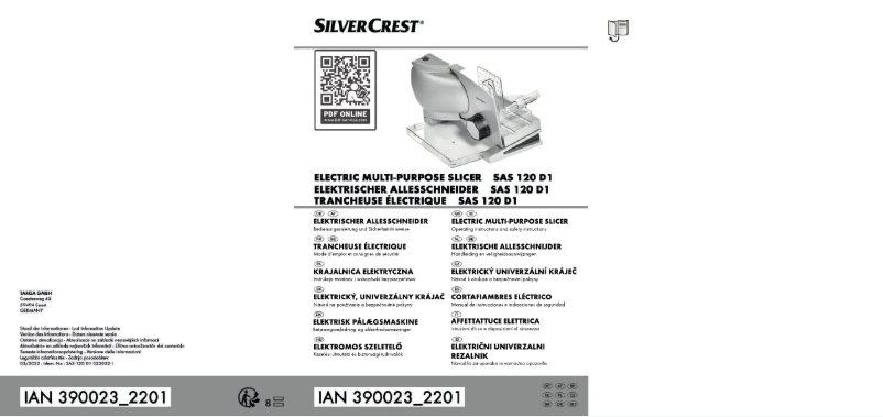 Page n°1 - Manuel utilisateur SilverCrest RAP11ST