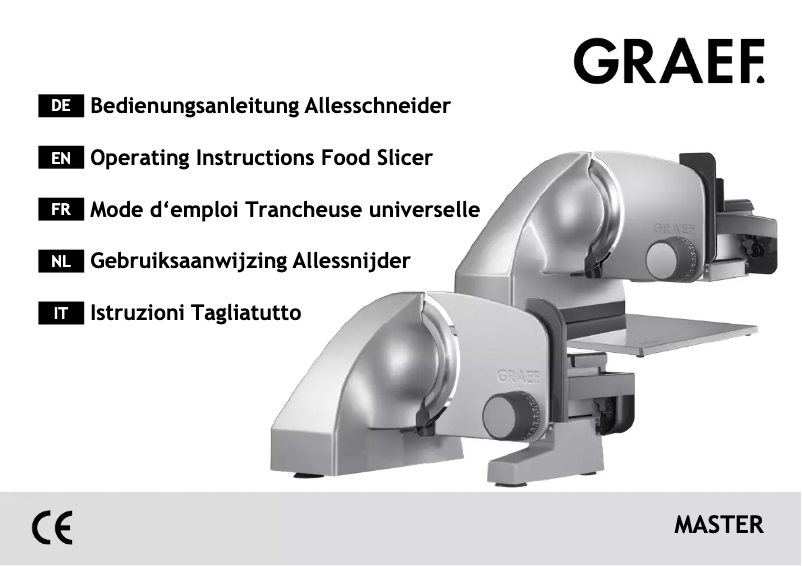 Page n°1 - Manuel utilisateur Graef Master