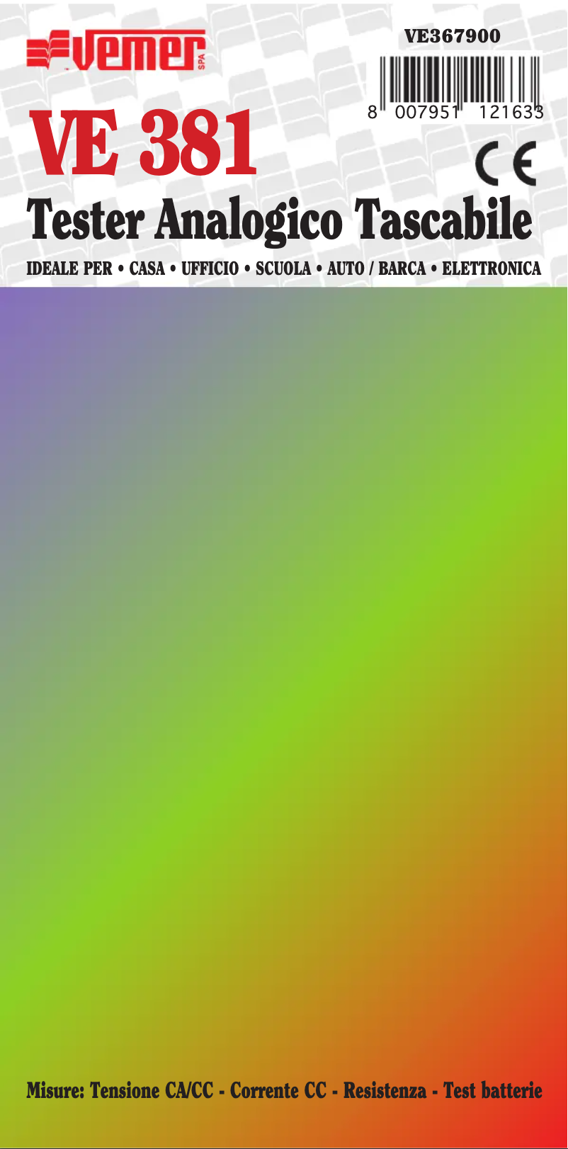 Page 1 de la notice Manuel utilisateur Vemer VE 381
