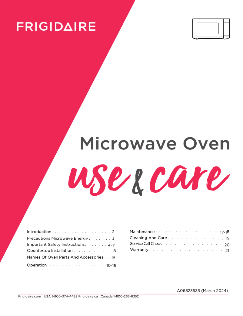 Page 1 de la notice Manuel utilisateur Frigidaire GMBS3068BD