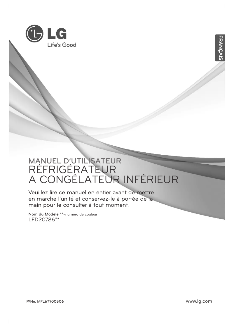 Page 1 de la notice Manuel utilisateur LG LFD20786ST