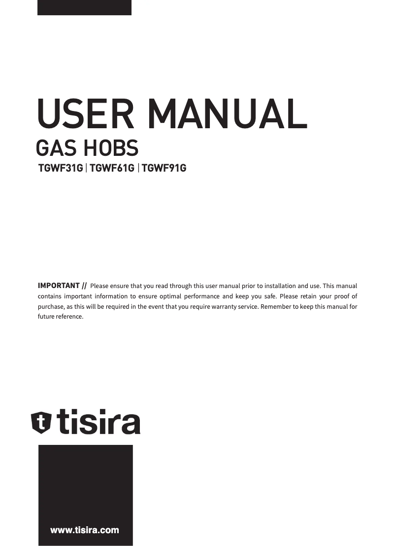 Page 1 de la notice Manuel utilisateur Tisira TGWF61G