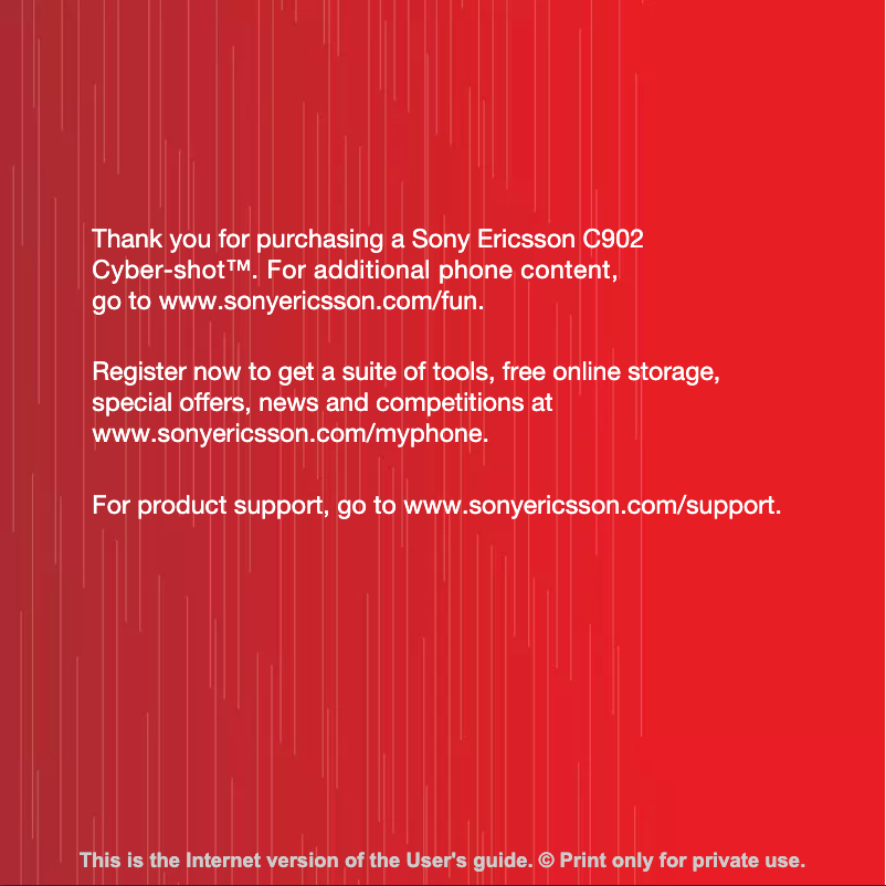 Page 1 de la notice Manuel utilisateur Sony Ericsson C902