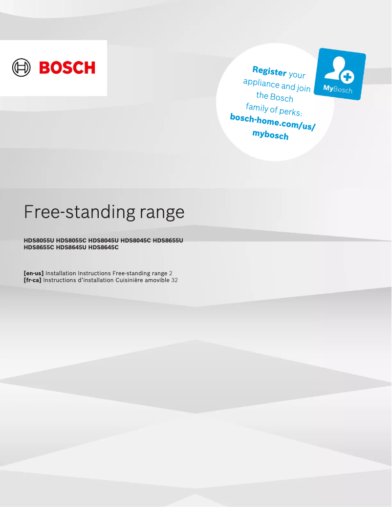 Page 1 de la notice Guide d'installation Bosch HDS8045U