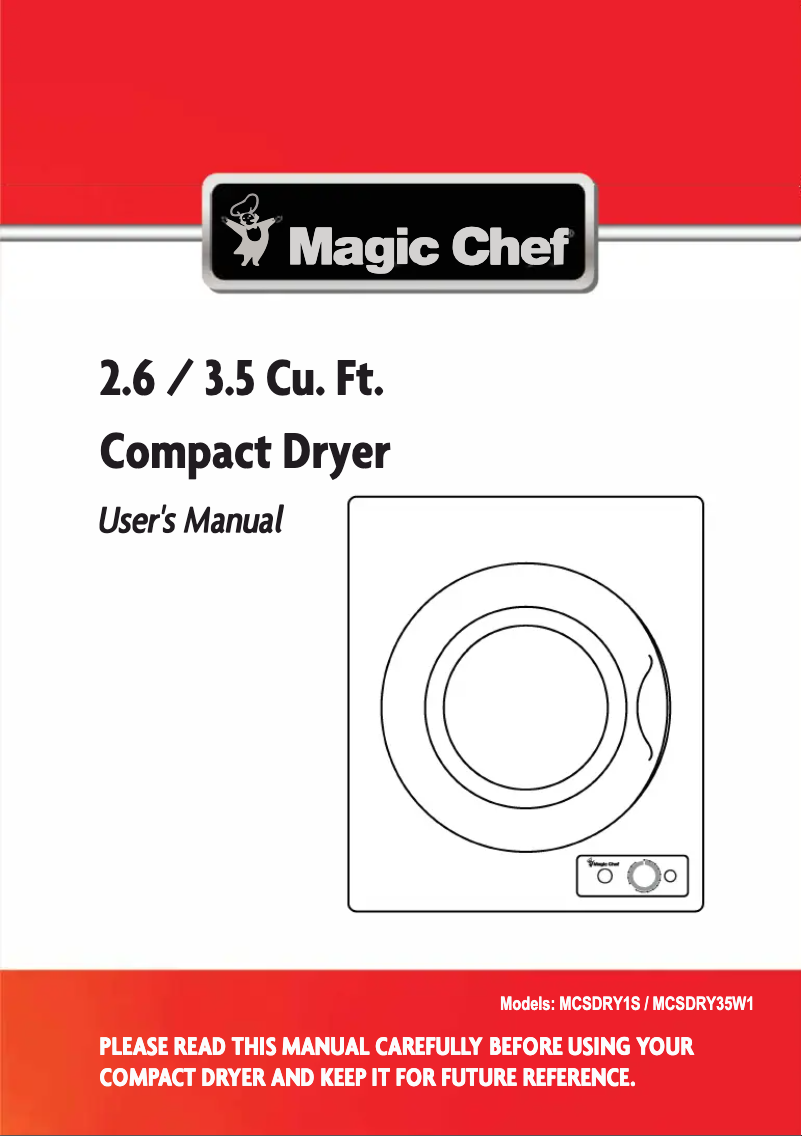 Imagen de la primera página del manual del dispositivo MCSDRY35W1