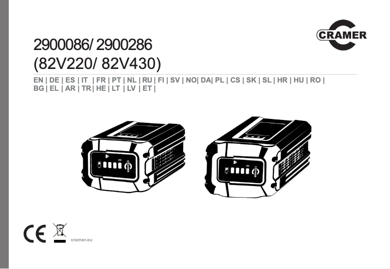 Page 1 de la notice Manuel utilisateur Cramer 82V430G