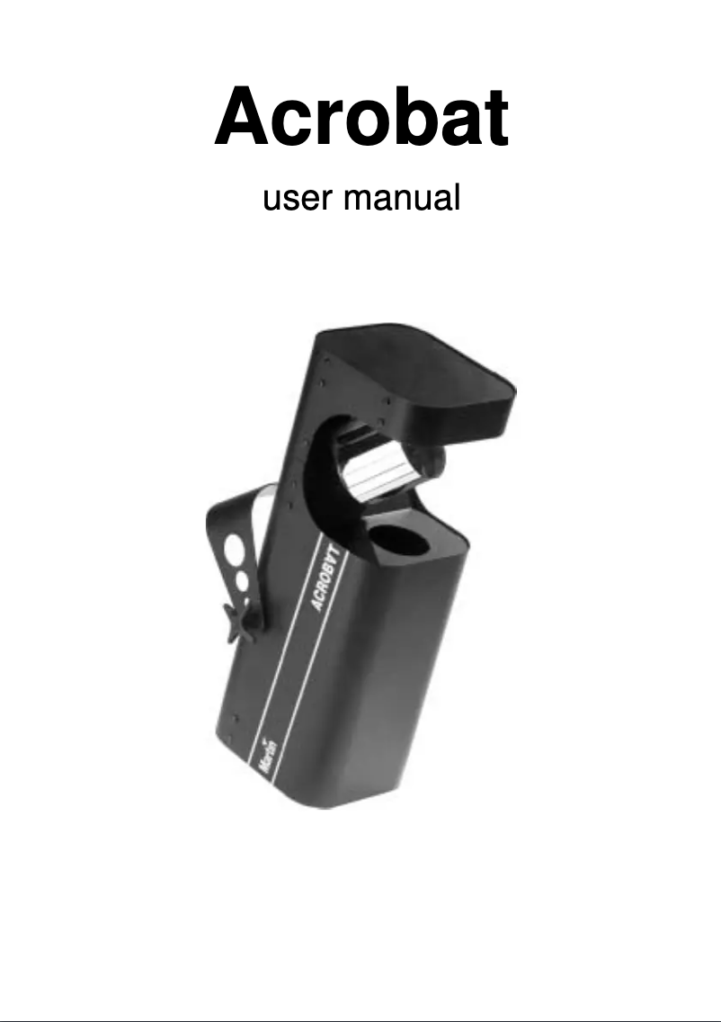 Page 1 de la notice Manuel utilisateur Martin Acrobat