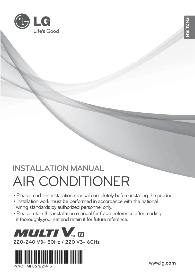 Page 1 de la notice Manuel utilisateur LG ARUN160BTE4