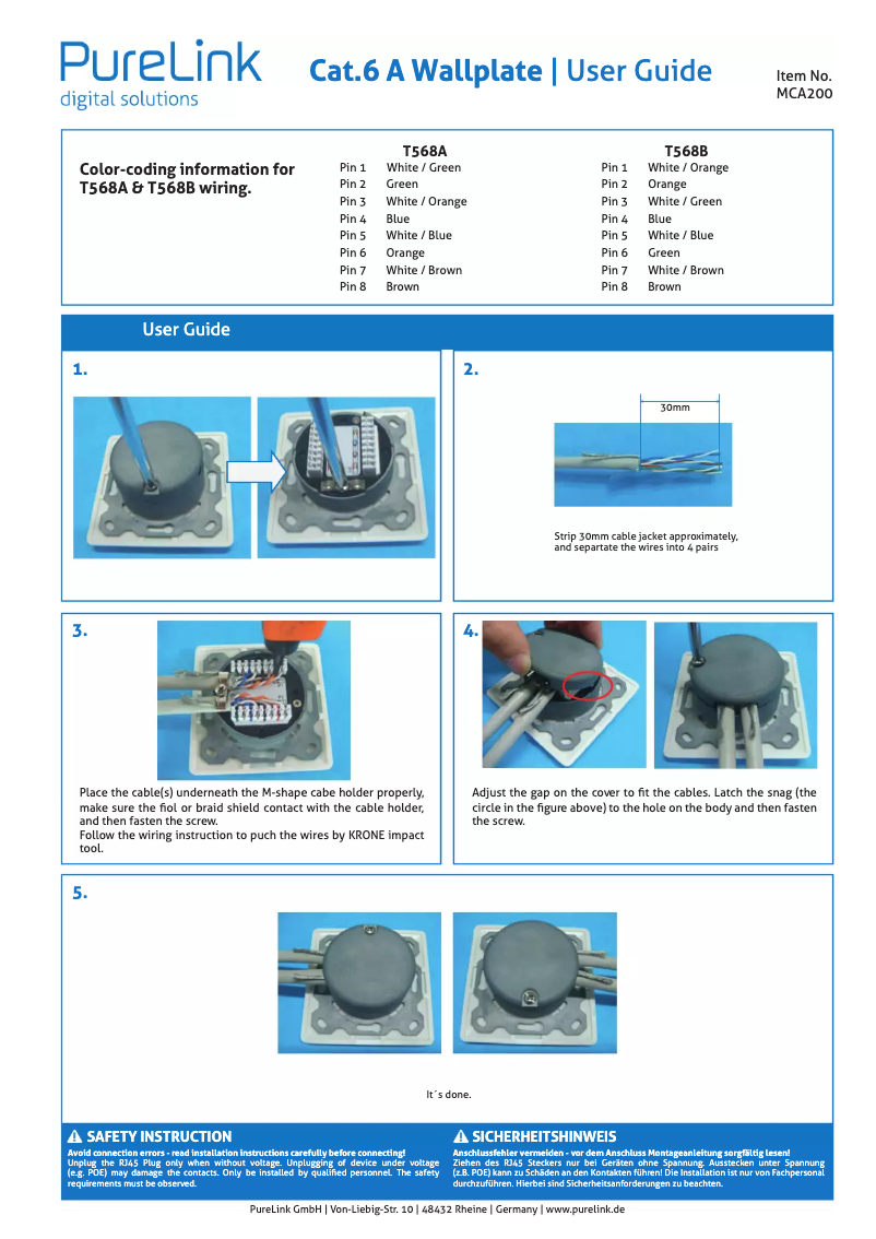 Page 1 de la notice Manuel utilisateur PureLink MCA200