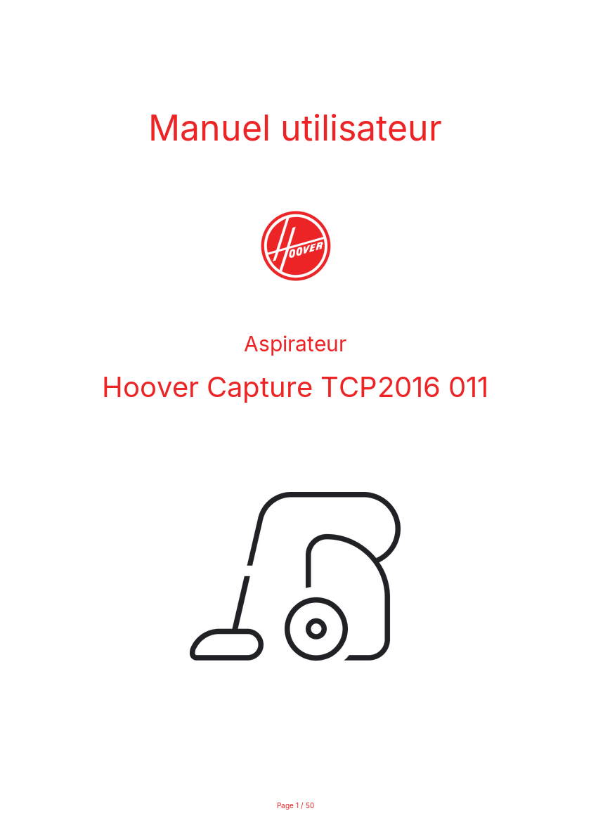 Page n°1 - Manuel utilisateur Hoover Capture TCP2016 011